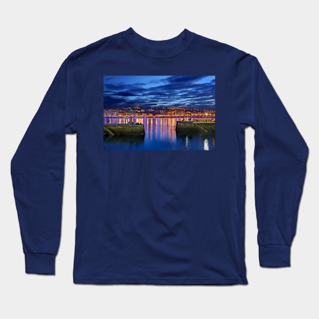 The port of San Sebastian (Donostia) Long Sleeve T-Shirt by Cretense72